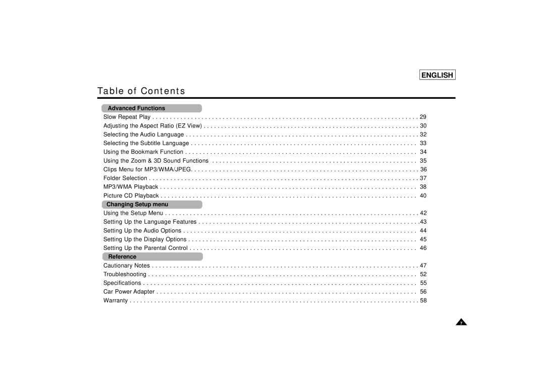 Samsung DVD-L75/L70 manual Reference 