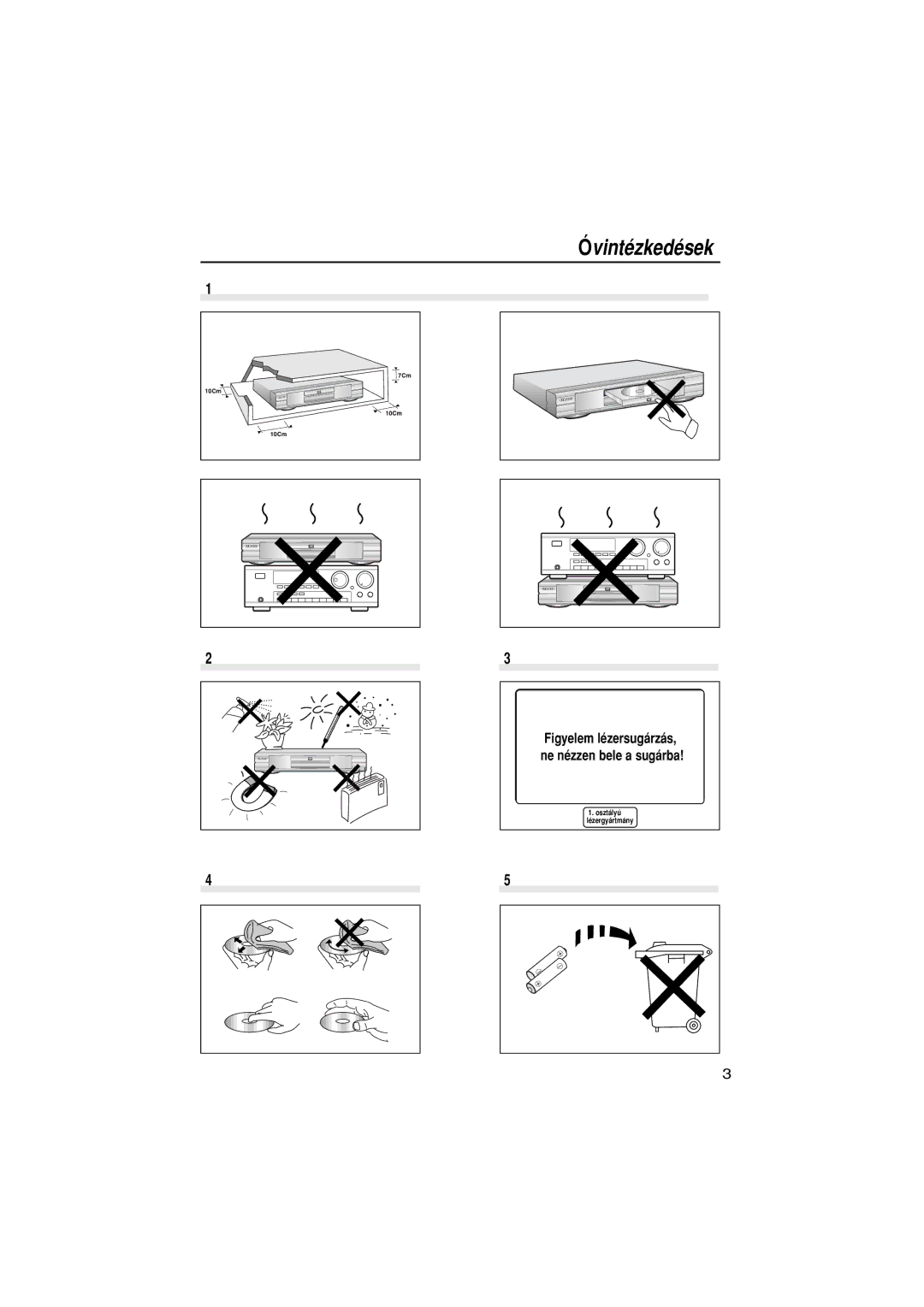 Samsung DVD-N505/EUR, DVD-N505/XEH manual Figyelem lŽzersug‡rz‡s 