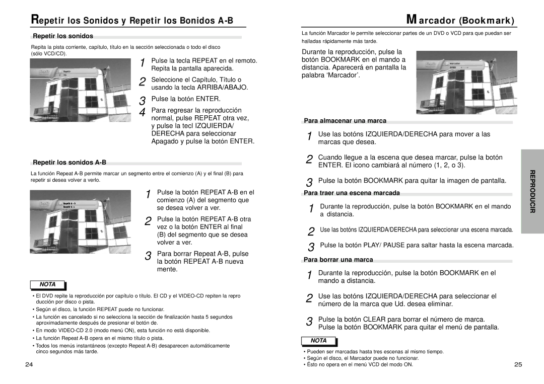 Samsung DVD-N505/XEC manual Marcador Bookmark 