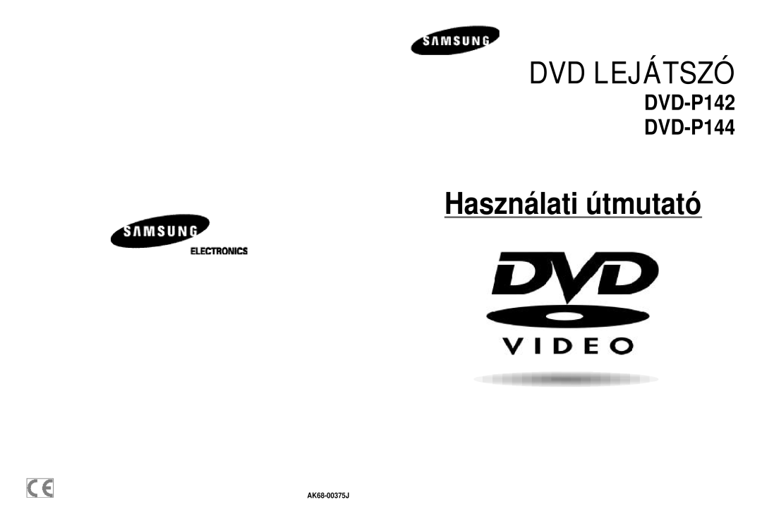 Samsung DVD-P142A/XEH, DVD-P142/XEL, DVD-P142/XEH manual DVD Lejátszó, AK68-00375J 