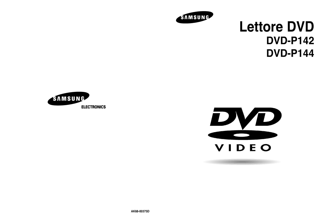 Samsung DVD-P142/XET manual Lettore DVD, AK68-00375D 