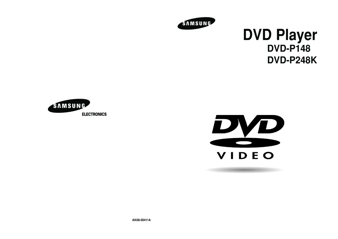 Samsung DVD-P248K, DVD-P148 manual DVD Player, AK68-00411A 