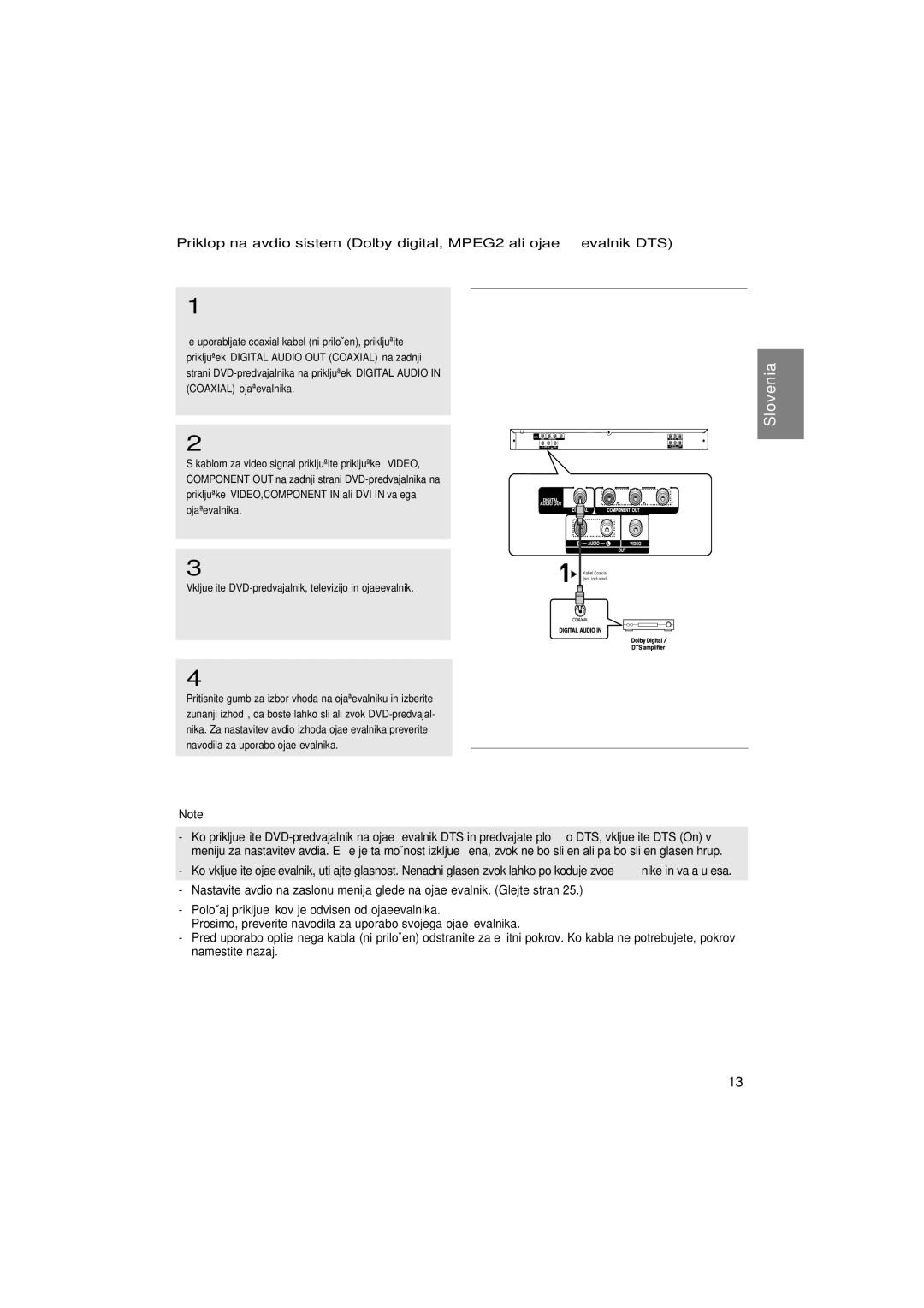 Samsung DVD-P171/AUS, DVD-P171/XSE manual Prikljuãke VIDEO,COMPONENT in ali DVI in va‰ega 