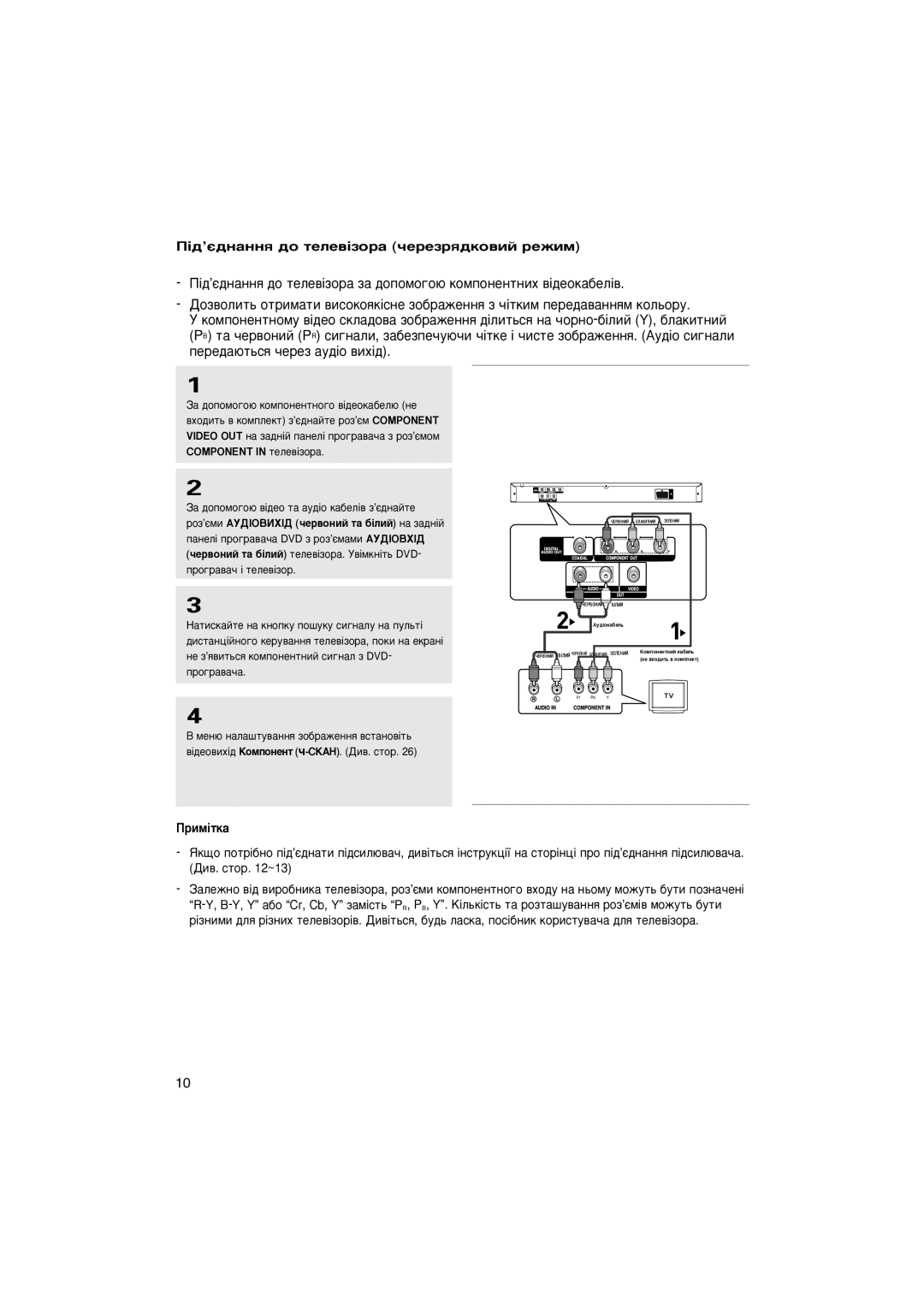 Samsung DVD-P171/NWT manual ¥‰’π‰Ì‡ÌÌﬂ ‰Ó ÚÂÎÂ‚¥ÁÓ‡ ˜ÂÂÁﬂ‰ÍÓ‚ËÈ ÂÊËÏ, ‡ ‰ÓÔÓÏÓ„Ó˛ ‚¥‰ÂÓ Ú‡ ‡Û‰¥Ó Í‡·ÂÎ¥‚ Á’π‰Ì‡ÈÚÂ 