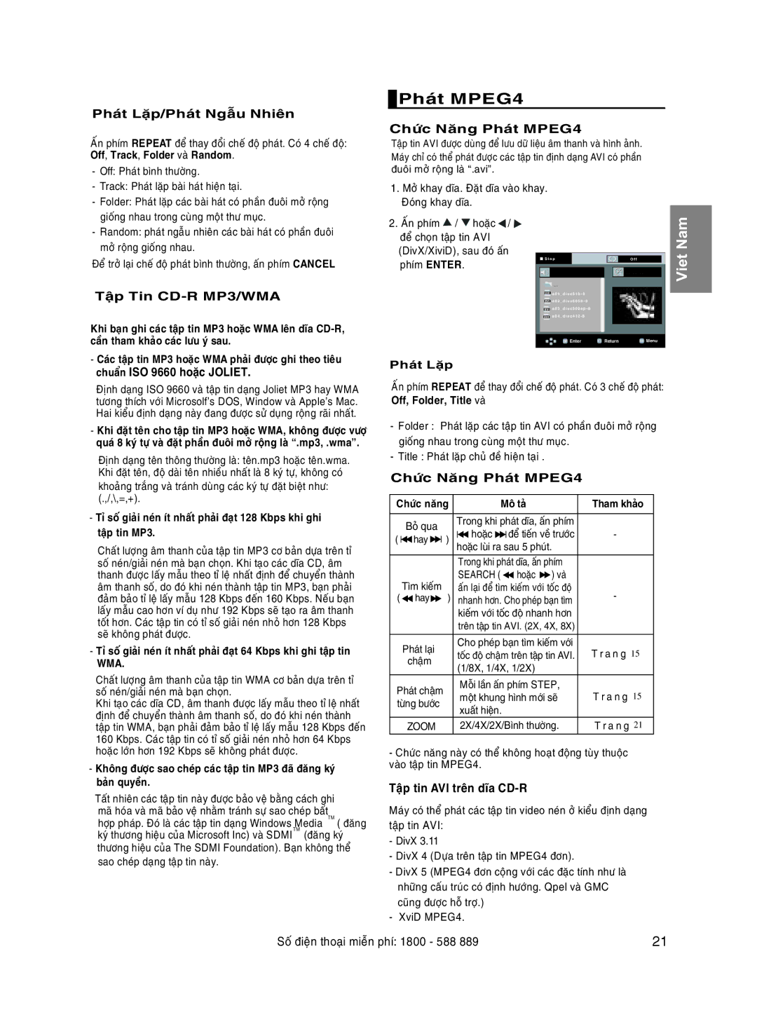 Samsung DVD-P171/XSV manual MPEG4, Tin CD-R MP3/WMA, Iso, Tin AVI 