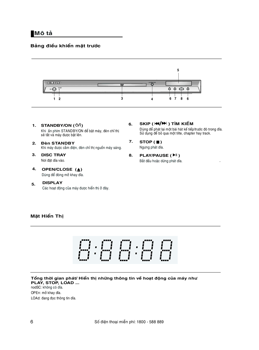 Samsung DVD-P171/XSV manual Thò 