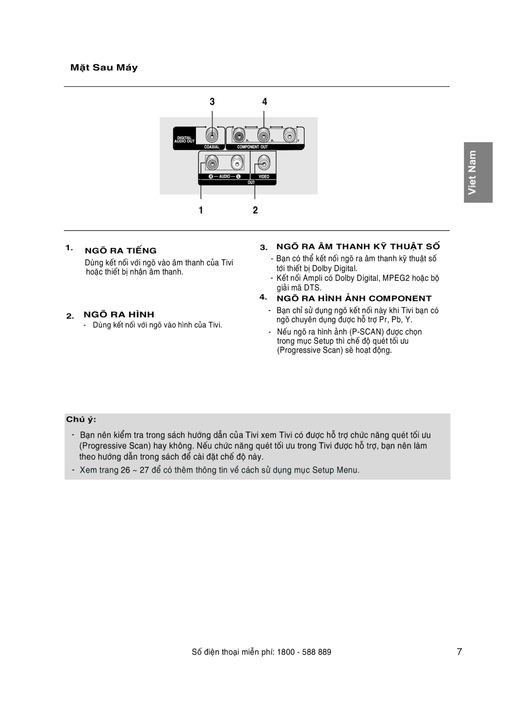 Samsung DVD-P171/XSV manual Sau, Tivi xem Tivi Progressive Scan hay Öu trong Tivi Theo, Ra hình 