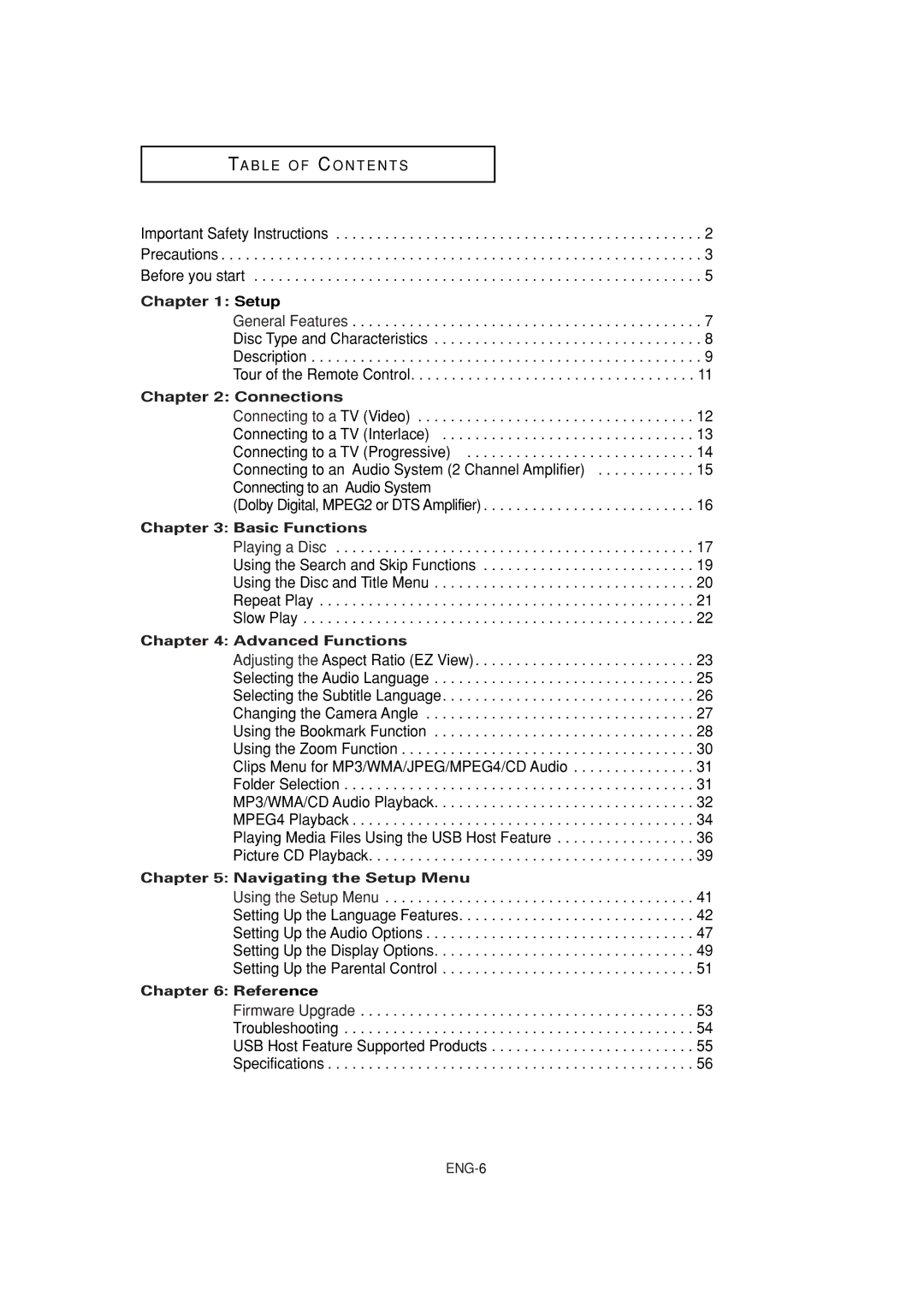 Samsung DVD-P181 manual Setup, Connections 