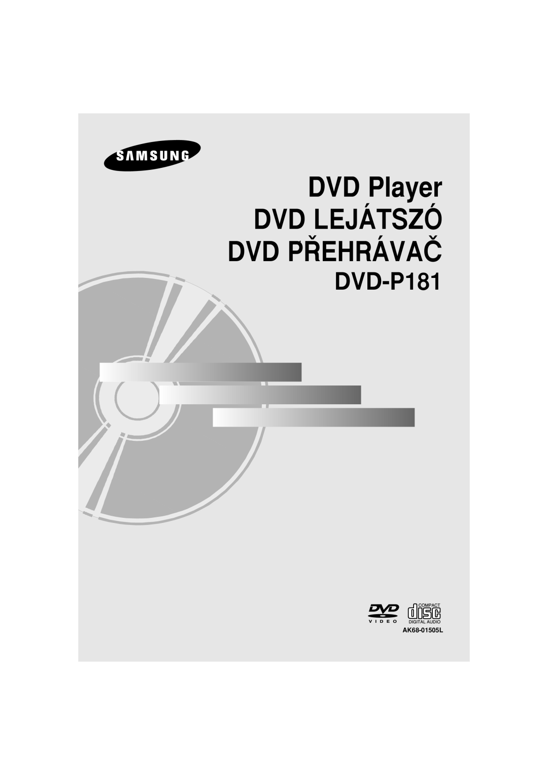 Samsung DVD-P181/XEC, DVD-P181/EDC, DVD-P181/XEE, DVD-P181/XEO manual DVD Player, AK68-01505L 