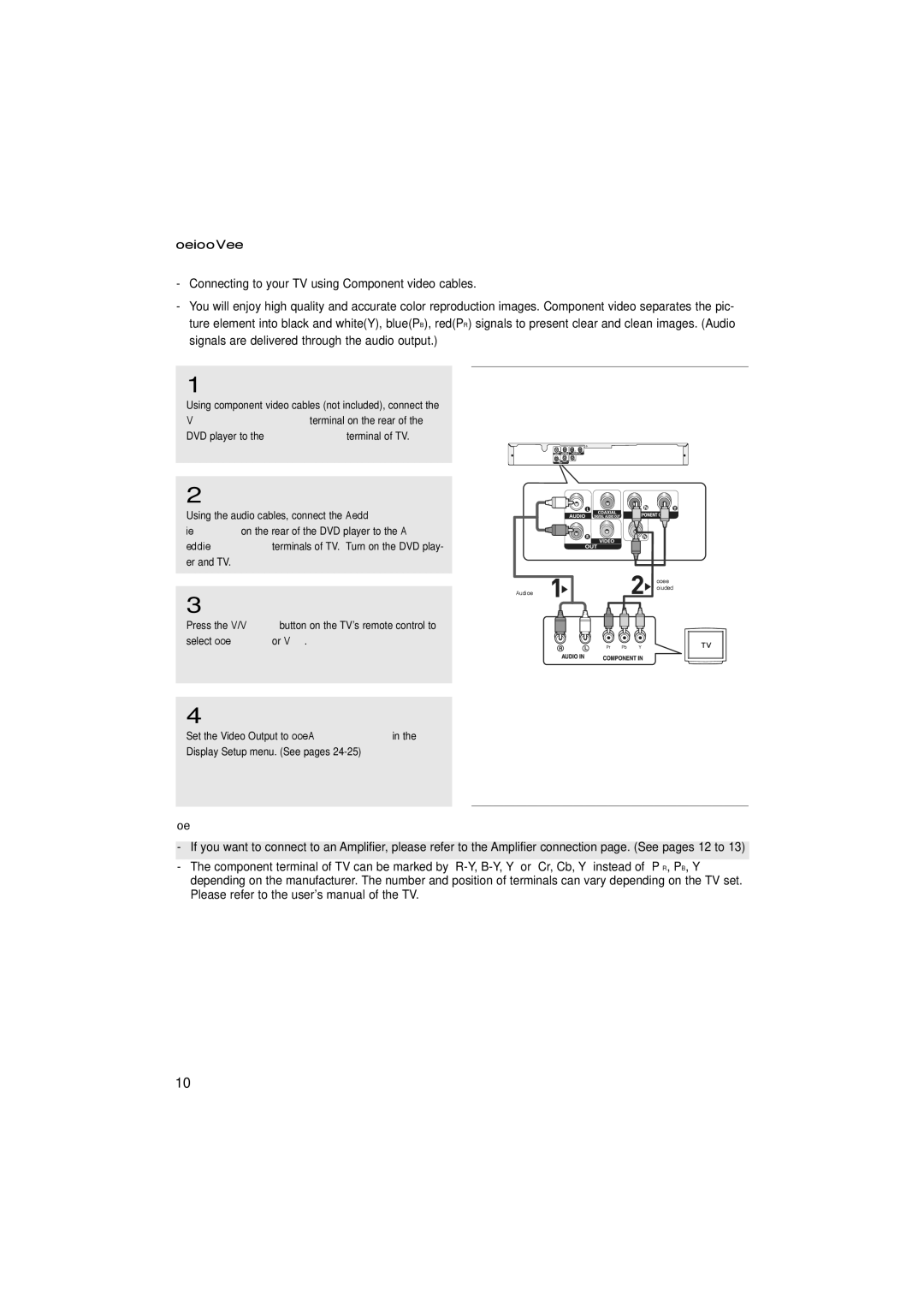 Samsung DVD-P181K/MEA, DVD-P181K/UMG manual Connection to a TV Interlace, Select Component or DVD 