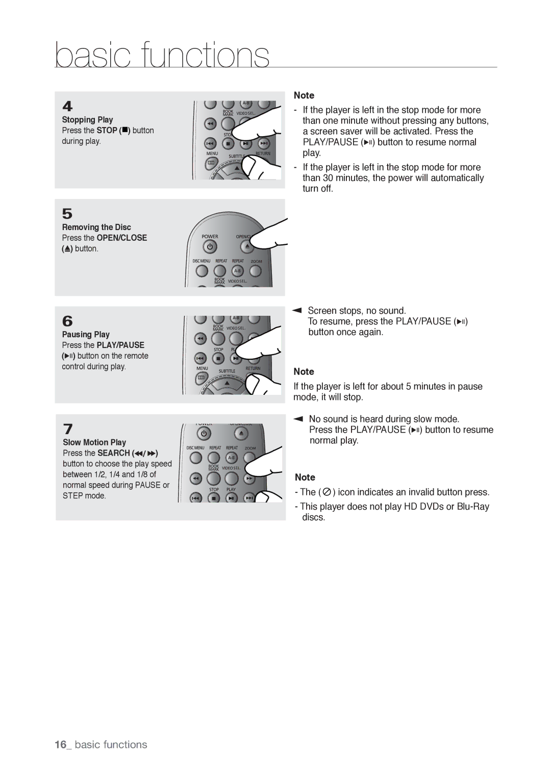 Samsung DVD-P190, AK68-01765B user manual Stopping Play, Pausing Play 