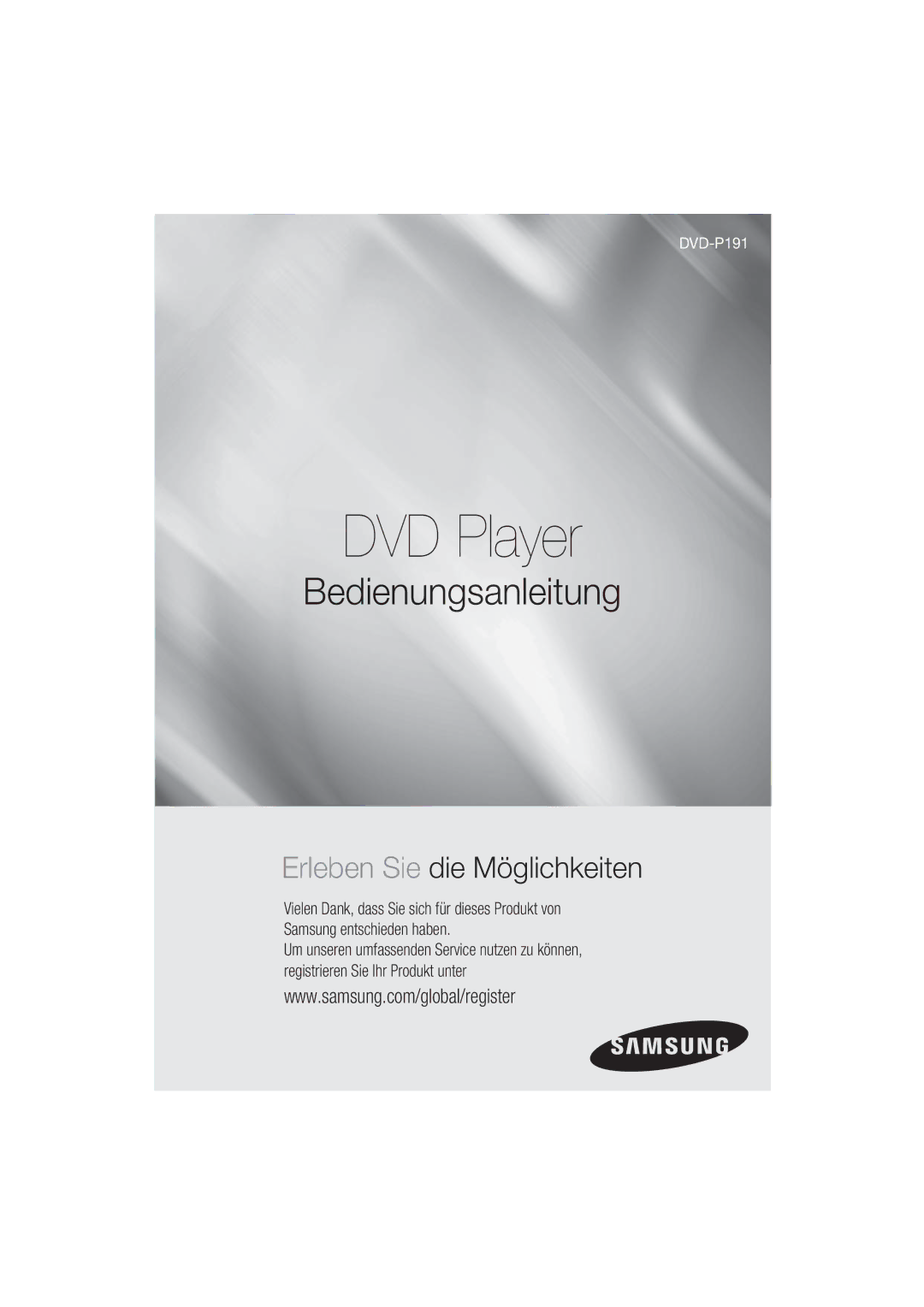 Samsung DVD-P191/XEL, DVD-P191/EDC manual Bedienungsanleitung 