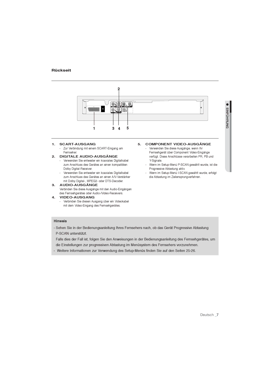 Samsung DVD-P191/XEL, DVD-P191/EDC manual Rückseit 