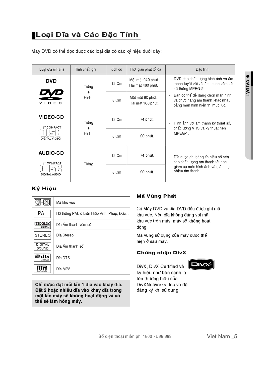 Samsung DVD-P191K/XSV manual DivX, Caøi Ñaët 