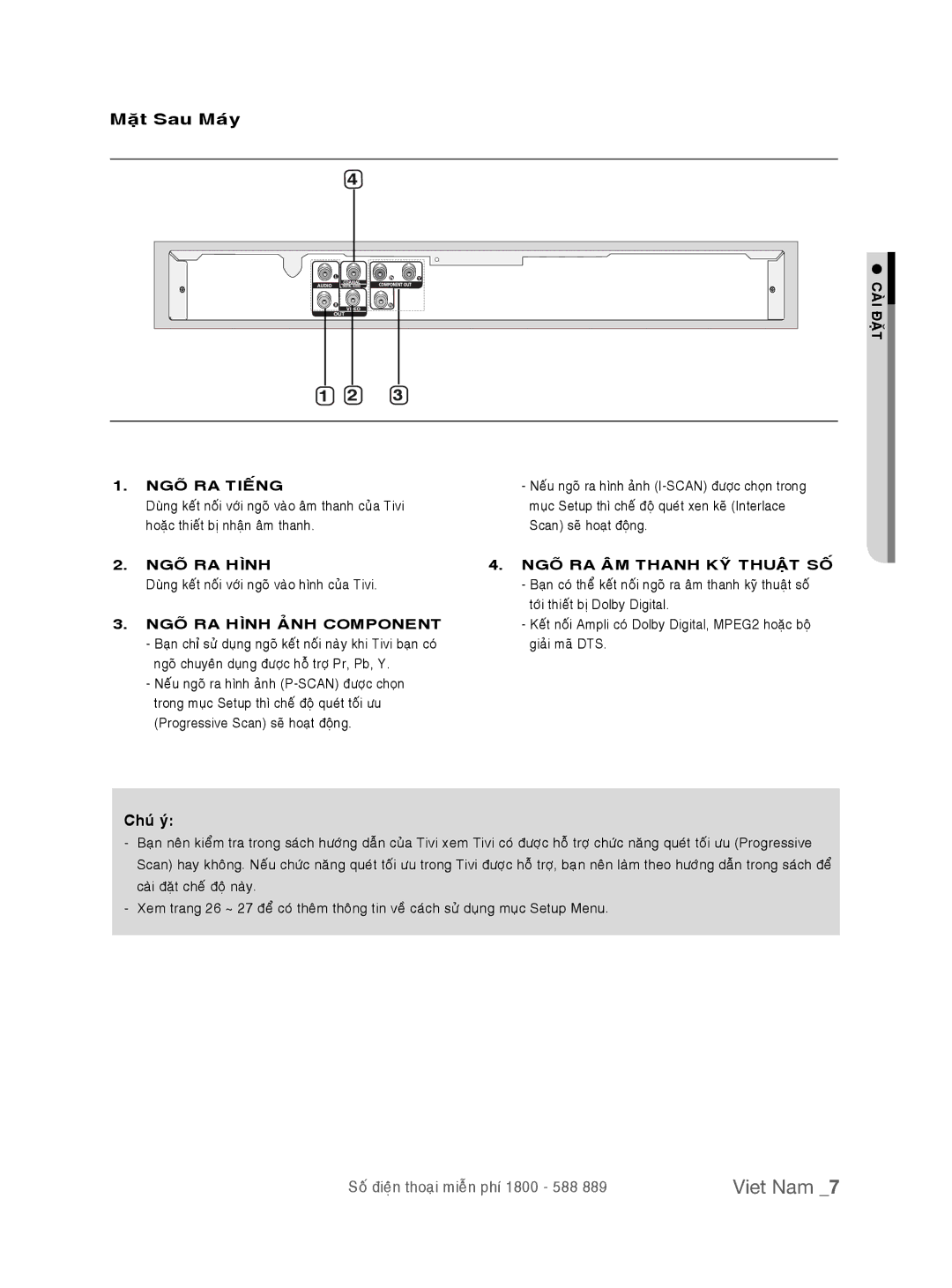 Samsung DVD-P191K/XSV manual Maët Sau Maùy, Chuù yù 