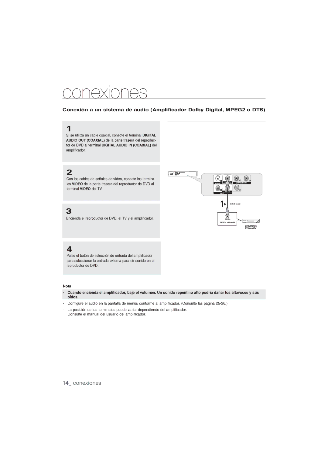 Samsung DVD-P191/XEC manual Nota 