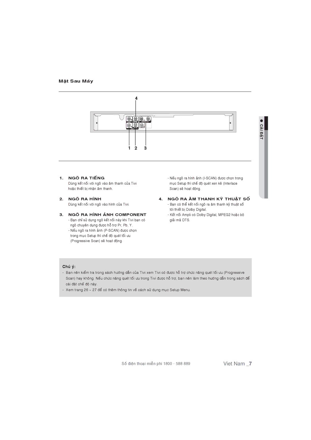 Samsung DVD-P191/XSV manual Maët Sau Maùy, Chuù yù 