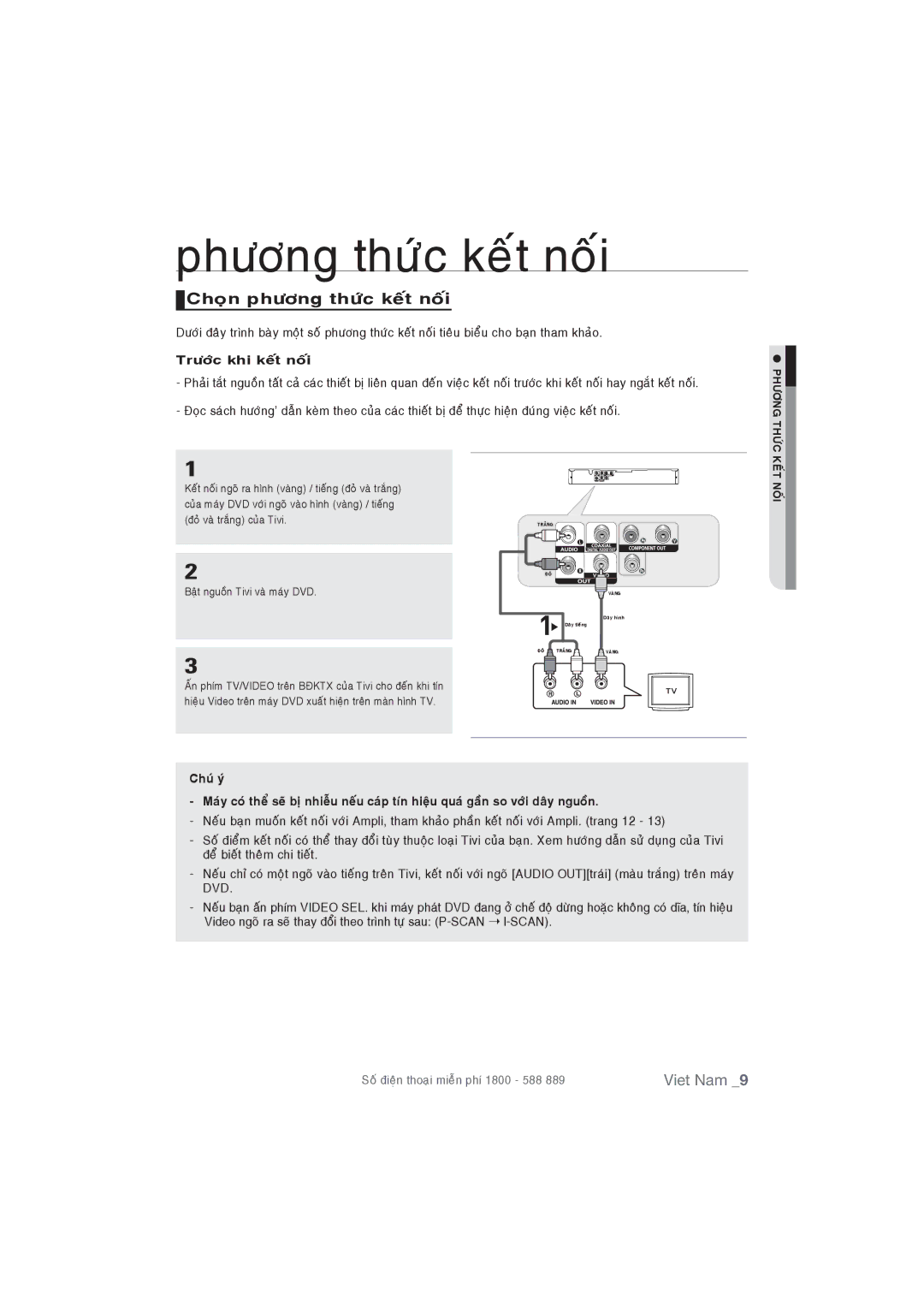 Samsung DVD-P191/XSV Phöông thöùc keát noái, Choïn phöông thöùc keát noái, Tröôùc khi keát noái, Phöông Thöùc, Keát Noái 