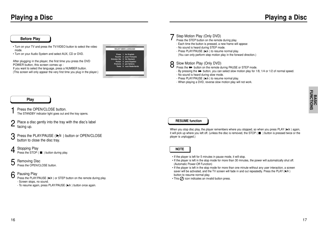 Samsung DVD-P230 manual Playing a Disc, Before Play 