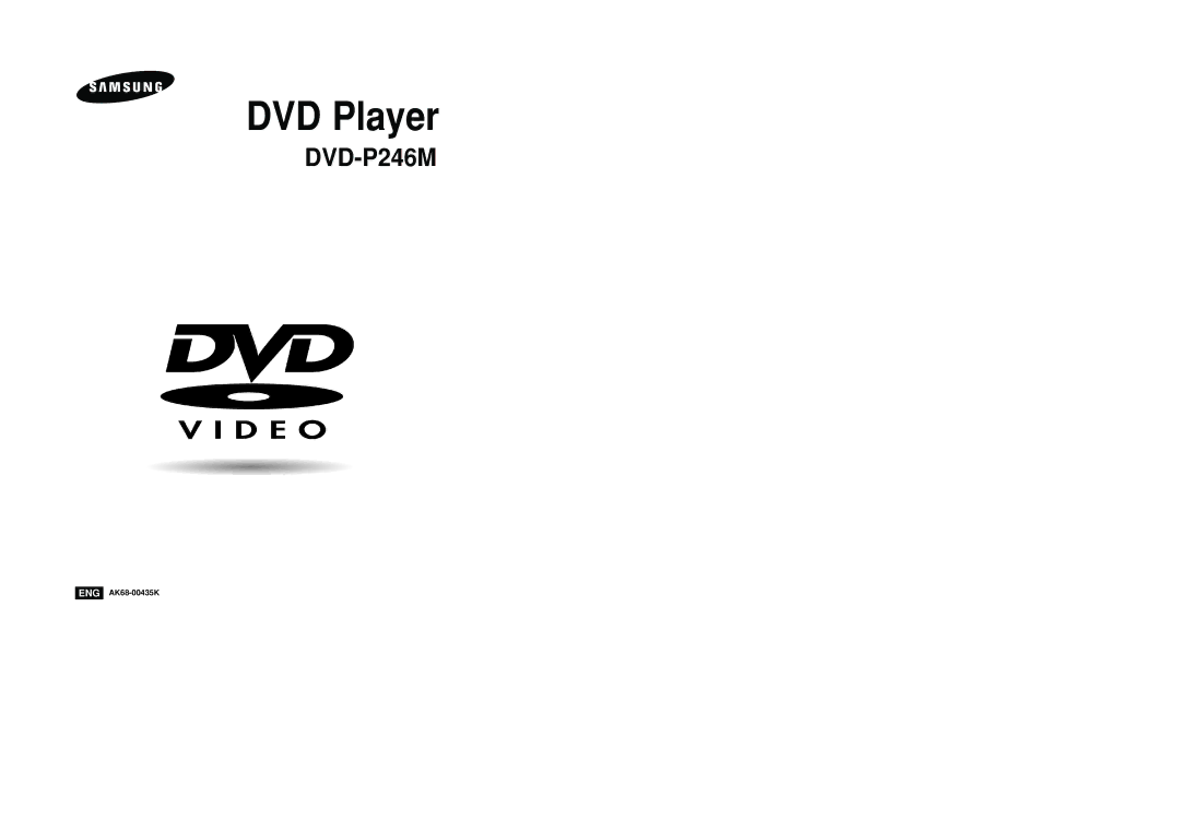 Samsung DVD-P246M/XSG, DVD-P246M/UMG manual DVD Player, ENG AK68-00435K 