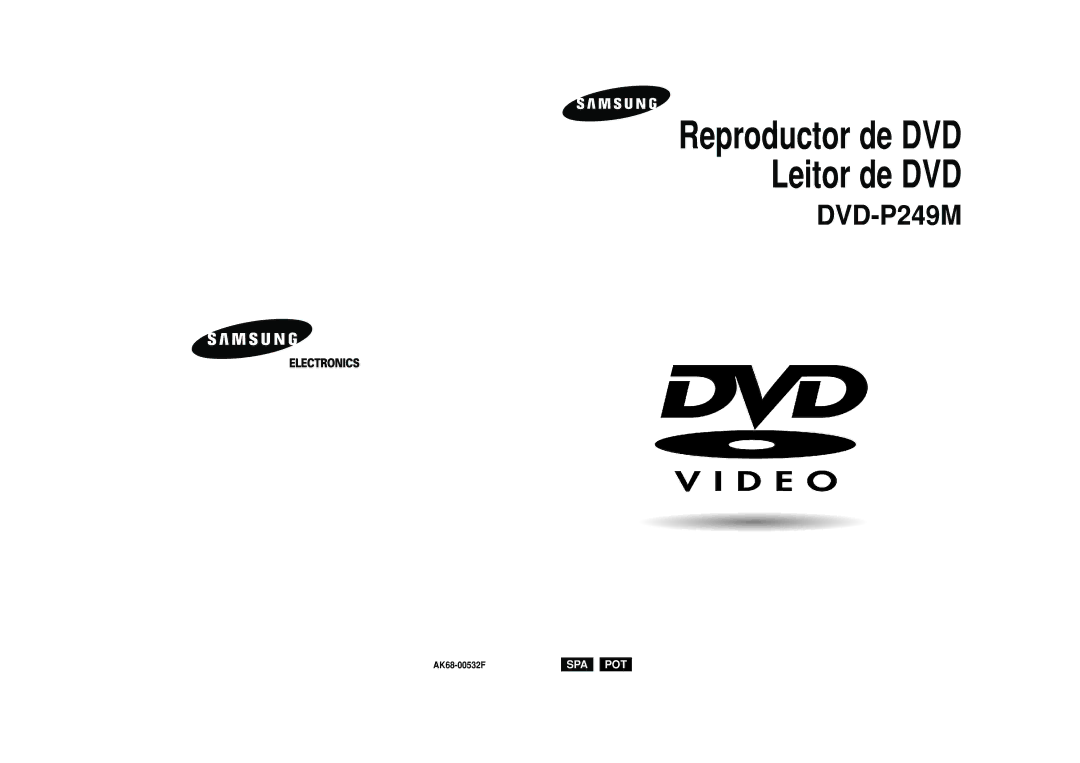 Samsung DVD-P249M/XEC manual Reproductor de DVD Leitor de DVD, AK68-00532F 