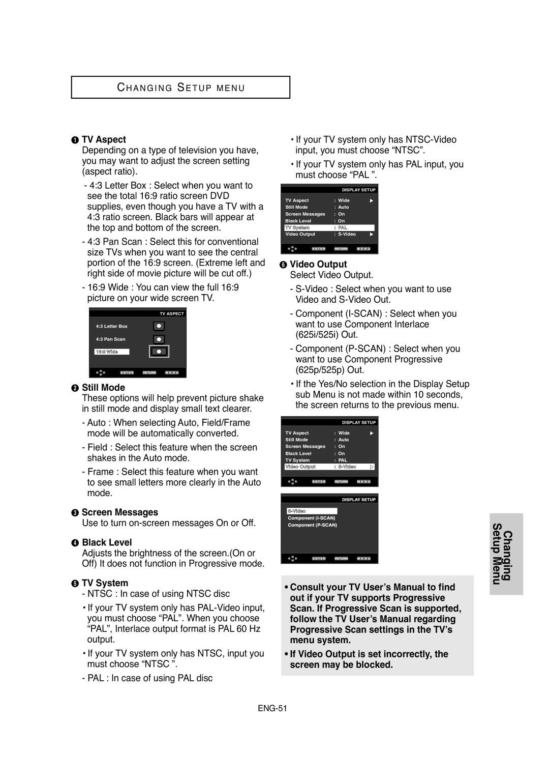 Samsung DVD-P250K/XSG, DVD-P250K/AFR manual Screen Messages 