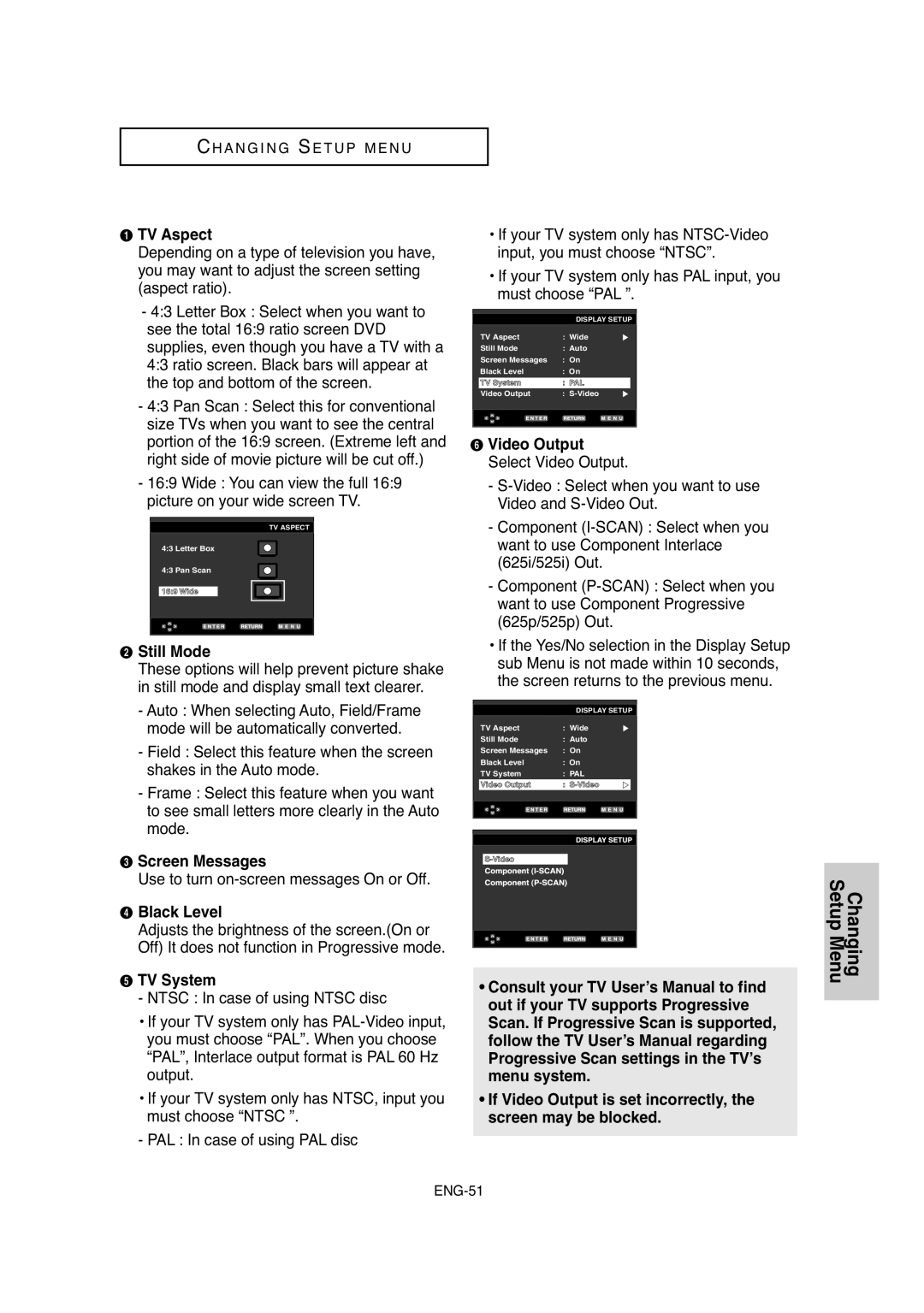 Samsung DVD-P250K/XFA, DVD-P250K/AFR, DVD-P250K/XSG manual Screen Messages 