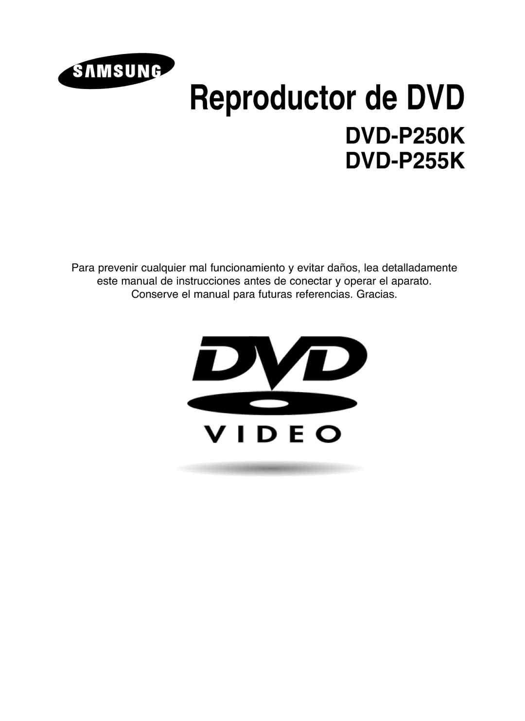 Samsung DVD-P250K, DVD-P255K manual Reproductor de DVD 