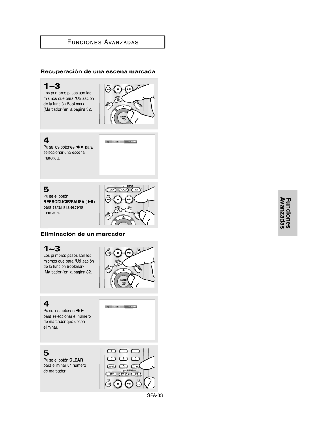 Samsung DVD-P250K, DVD-P255K manual Recuperación de una escena marcada, Eliminación de un marcador 