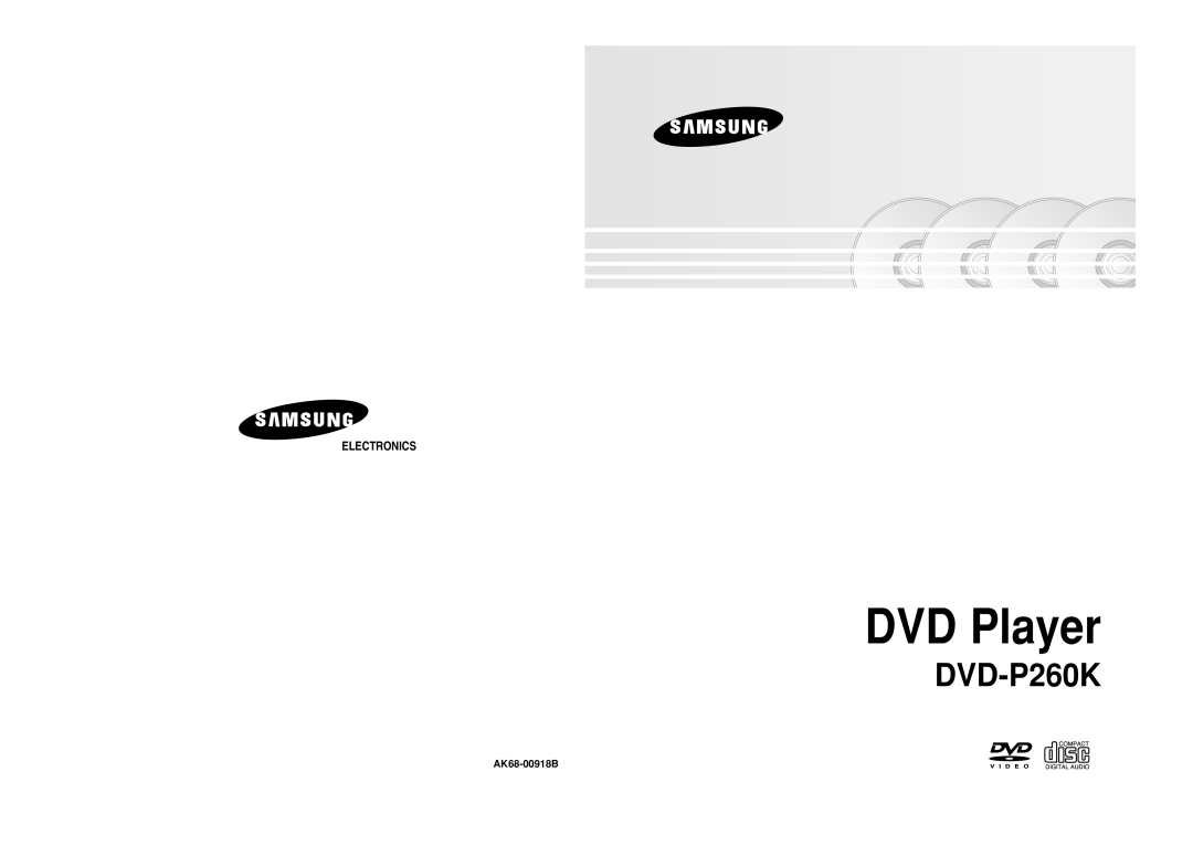 Samsung DVD-P260K manual DVD Player 