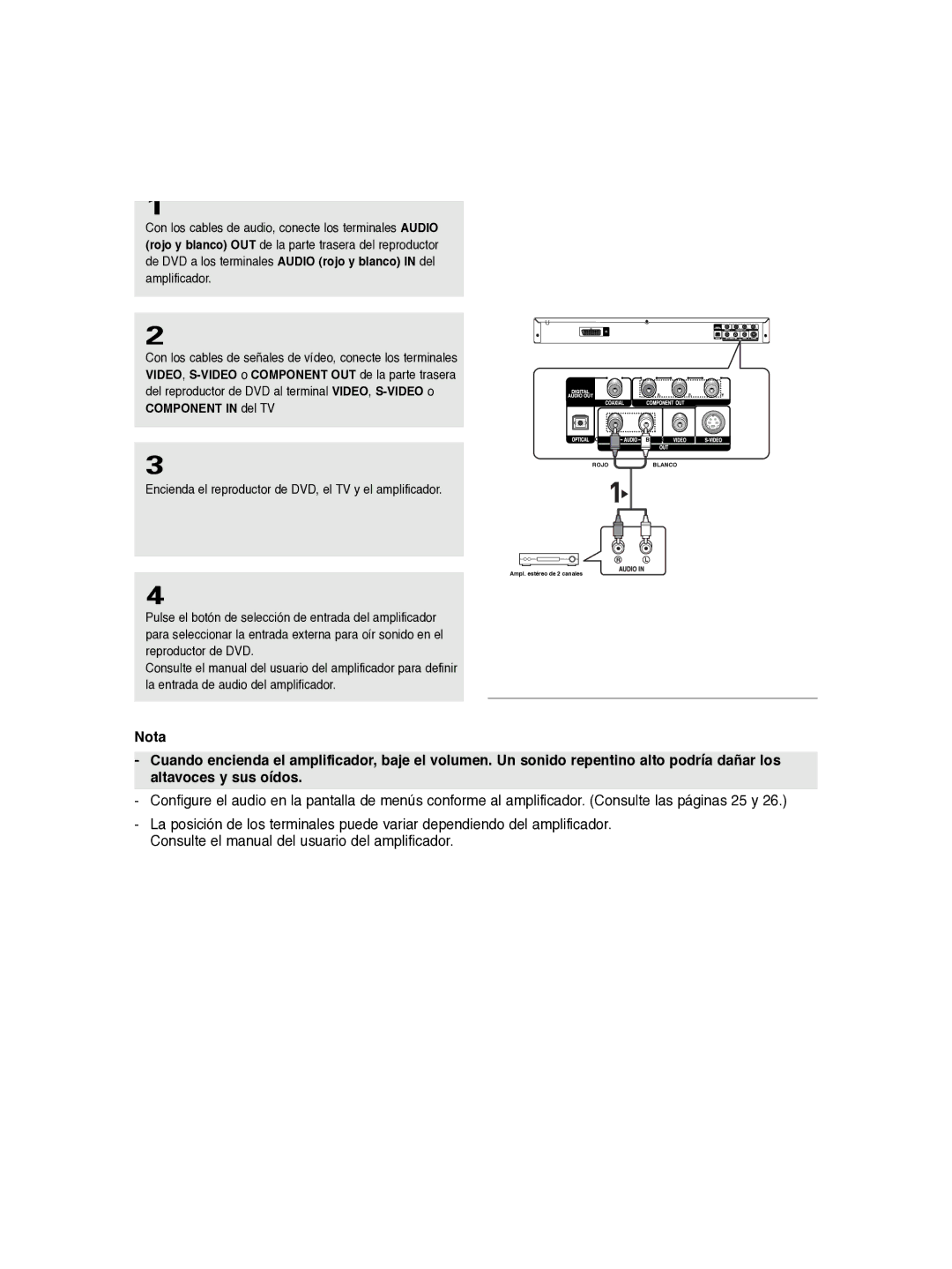 Samsung DVD-P260K/AFR manual Rojoblanco 