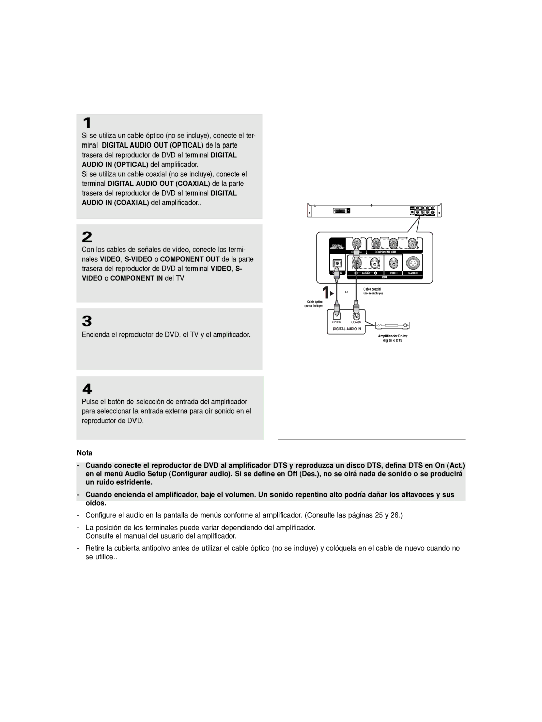 Samsung DVD-P260K/AFR manual Nota 