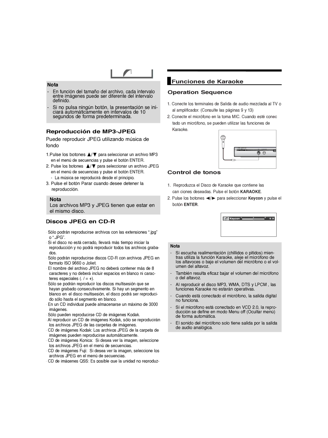 Samsung DVD-P260K/AFR Reproducción de MP3-JPEG, Puede reproducir Jpeg utilizando música de fondo, Discos Jpeg en CD-R 