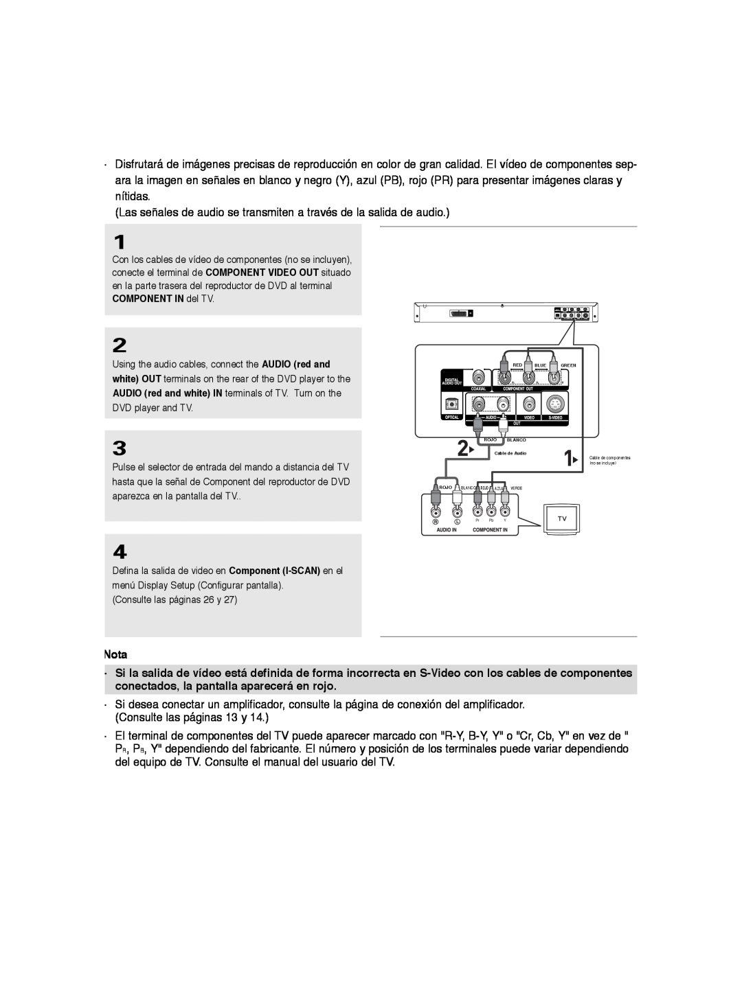 Samsung DVD-P260K/AFR manual Nota 