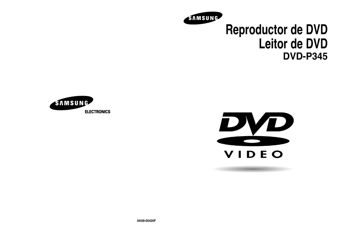 Samsung DVD-P345/XEC manual Reproductor de DVD Leitor de DVD, AK68-00420F 