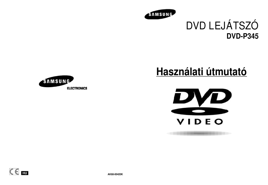 Samsung DVD-P345/XEH, DVD-P345/XEL manual DVD Lejátszó, AK68-00420K 