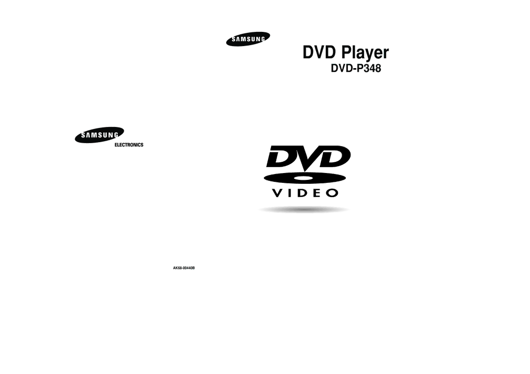 Samsung DVD-P348 manual DVD Player, AK68-00440B 