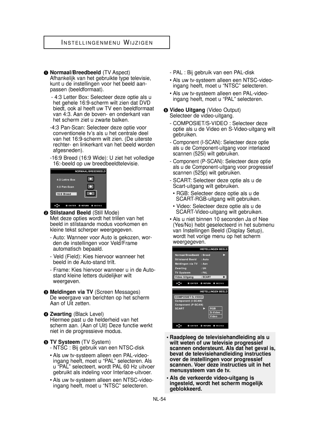 Samsung DVD-P355 manual Het scherm ziet u zwarte balken, Aan of Uit zetten, TV Systeem TV System 