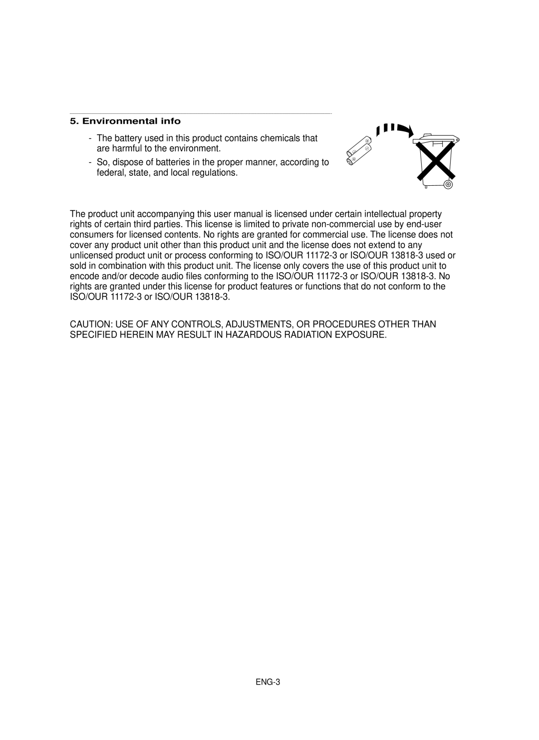 Samsung DVD-P355 manual Environmental info 