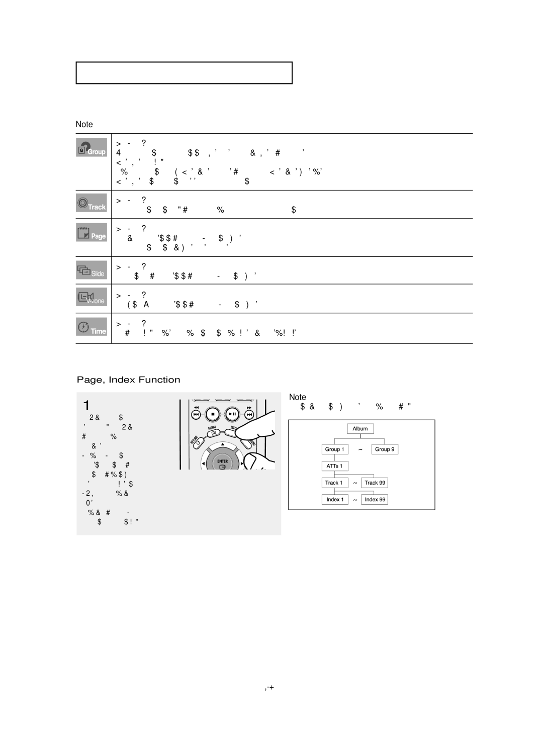 Samsung DVD-P355 manual Bonus Group playback, To access the desired page, you can use this Function, Page, Index Function 