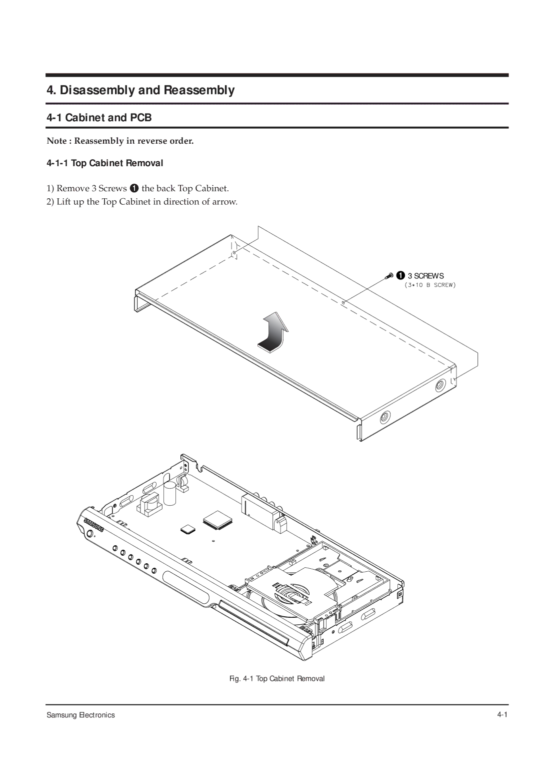 Samsung DVD-P355B/XEH, DVD-P355B/XEU, DVD-P355B/XEG, DVD-P355B/XET, DVD-P355B/XEE, DVD-P355B/XEL Disassembly and Reassembly 