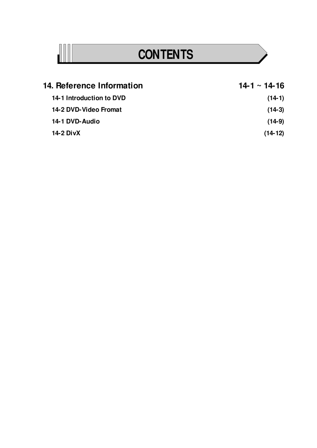 Samsung DVD-P355B/XEE, DVD-P355B/XEU, DVD-P355B/XEH, DVD-P355B/XEG, DVD-P355B/XET, DVD-P355B/XEL Reference Information 14-1 ~ 