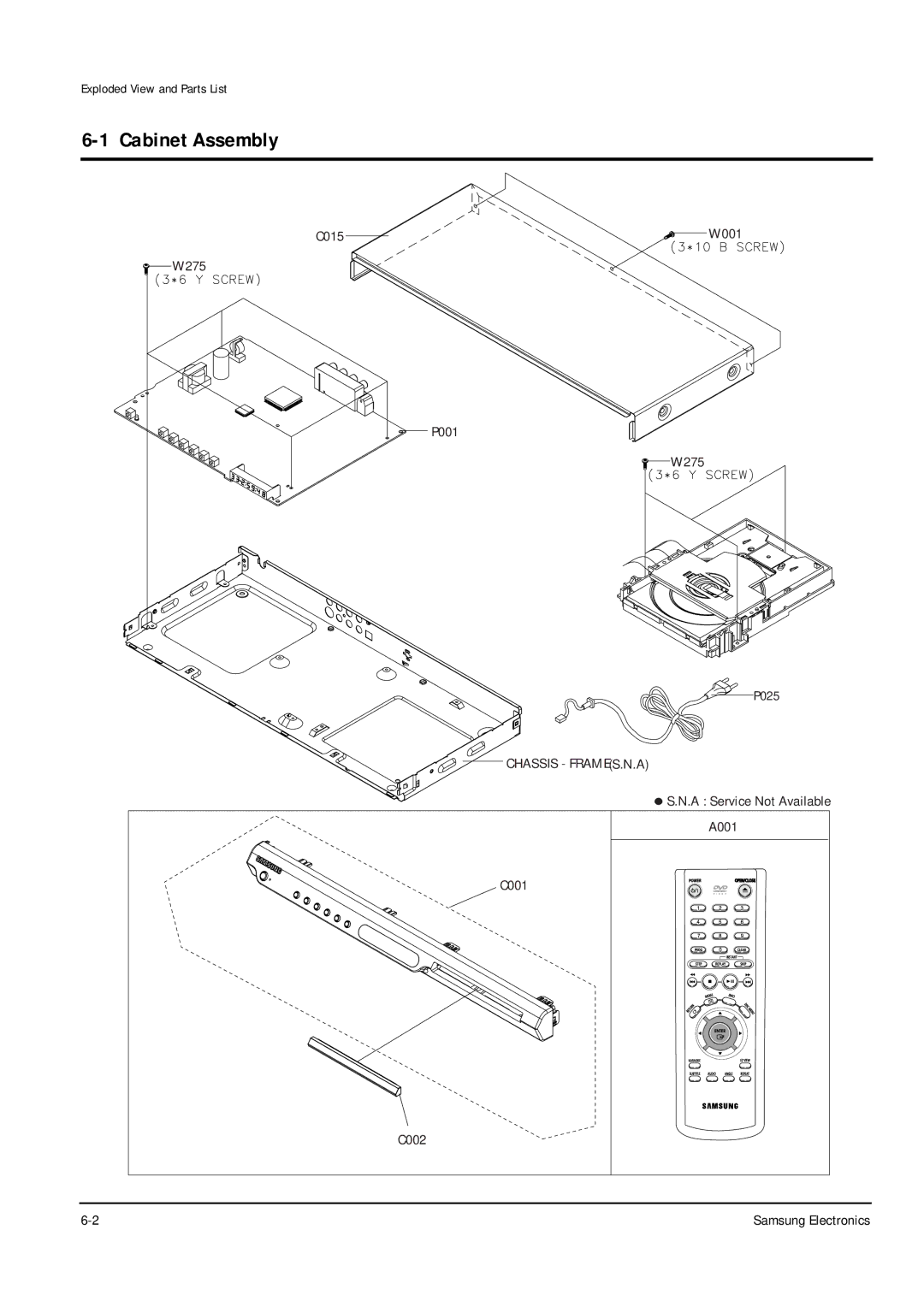 Samsung DVD-P355B/XEH, DVD-P355B/XEU, DVD-P355B/XEG, DVD-P355B/XET, DVD-P355B/XEE, DVD-P355B/XEL service manual Cabinet Assembly 