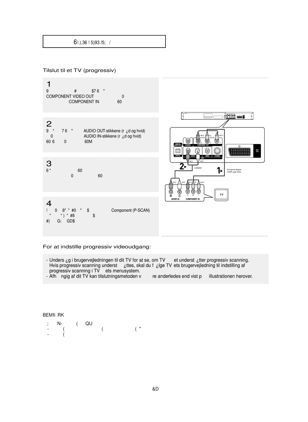 Samsung DVD-P355/XEE manual Tilslut til et TV progressiv, Hvad er Progressiv scanning?, DEN-14 