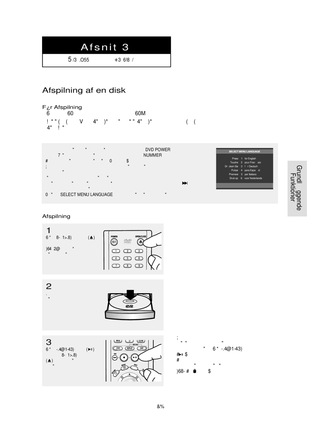 Samsung DVD-P355/XEE manual Afspilning af en disk, Før Afspilning, DEN-17, Nummer -knap 