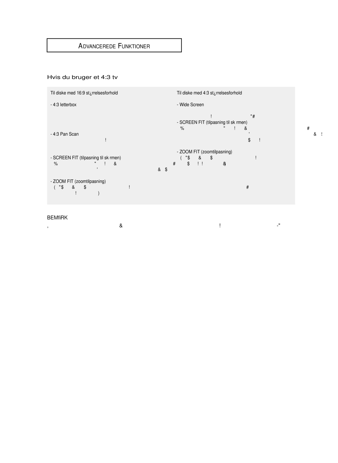 Samsung DVD-P355/XEE manual Hvis du bruger et 43 tv, Hvordan denne funktion virker afhænger af disktypen, DEN-28 