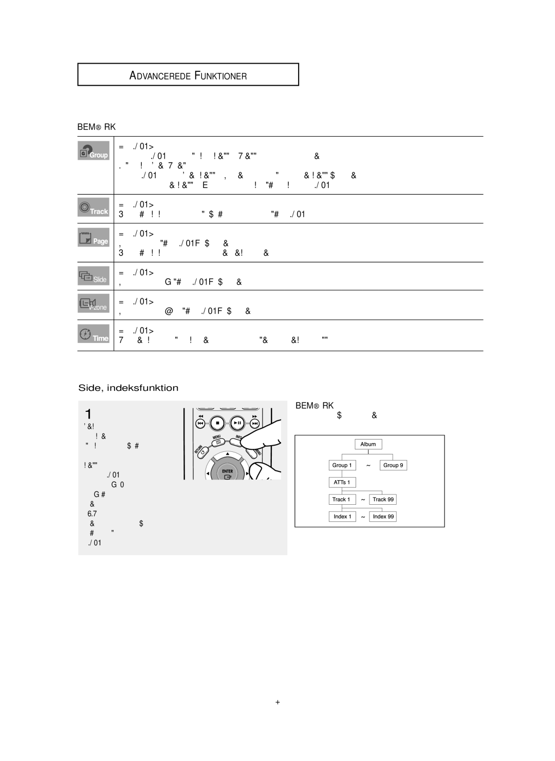 Samsung DVD-P355/XEE manual Afspilning af Bonus Group, Hvis der er sider på DVD AUDIOen, kan du se dette ikon 