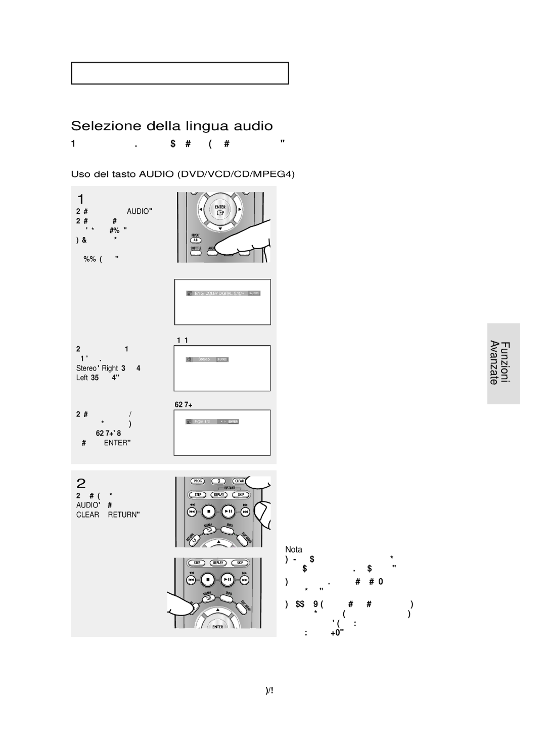 Samsung DVD-P355/XET manual Selezione della lingua audio, Uso del tasto Audio DVD/VCD/CD/MPEG4, ITA-29, Clear o Return 