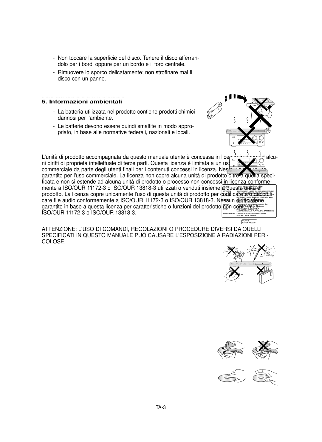 Samsung DVD-P355/XET manual Informazioni ambientali 