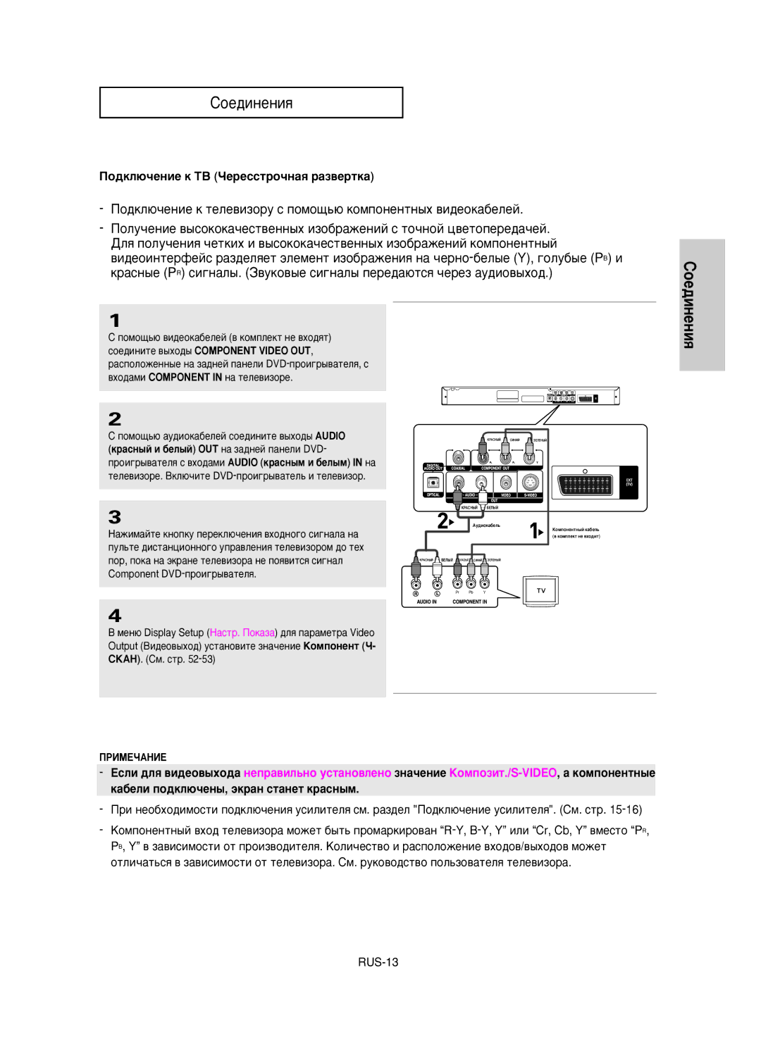 Samsung DVD-P355/XEV manual ÈÓ‰ÍÎ˛˜ÂÌËÂ Í íÇ óÂÂÒÒÚÓ˜Ì‡ﬂ ‡Á‚ÂÚÍ‡ 